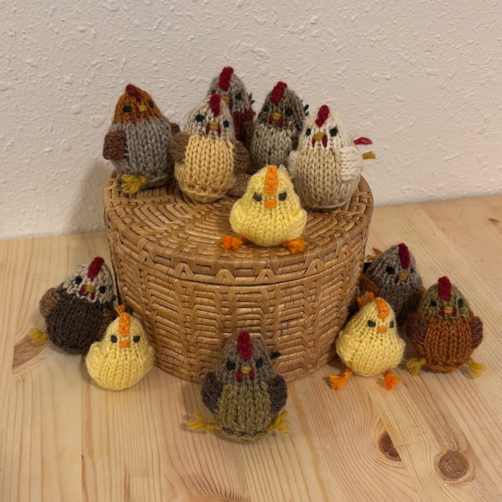 Hand crocheted hens and chicks 🐣